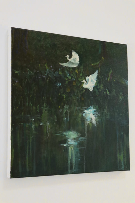 《Rippling Egret in the Pond》