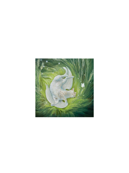 《The Little White Cat in the Grass》